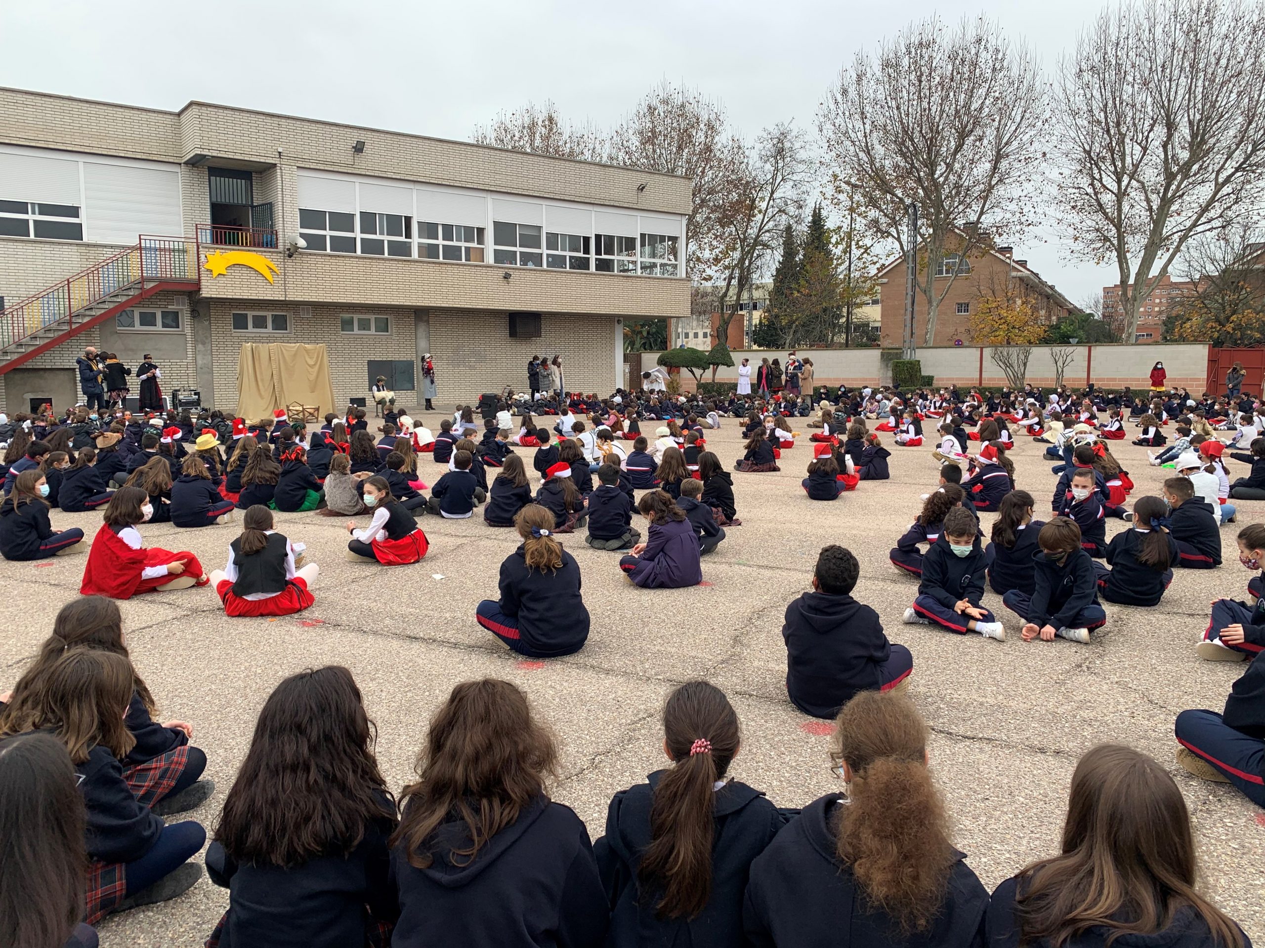 Catholic school in Spain gathered for Christmas celebration