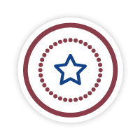 Icono de una estrella rodeada por un círculo de puntos