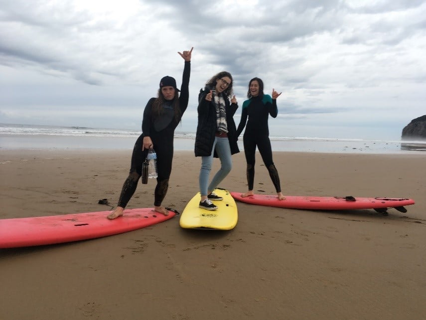 Surfing with two friends in playa de Berria, in Cantabria, north of Spain.