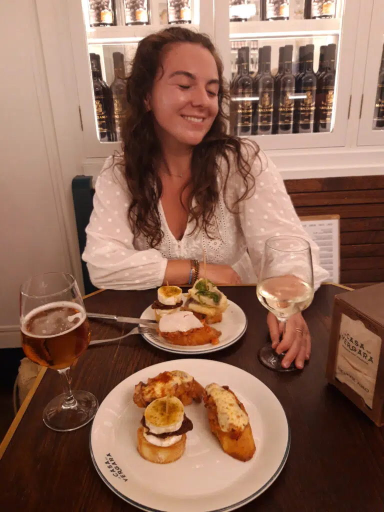 English girl in a restaurant in the north of Spain